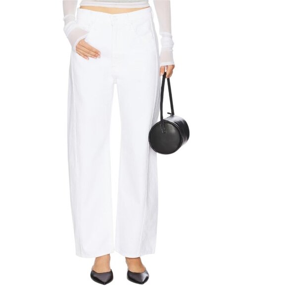 MOTHER Superior The Full Pipe Ankle Jeans in Picket Fence White, High Rise, 32 - Picture 2 of 13